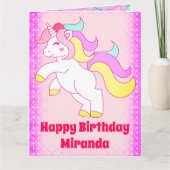 Unicorn Birthday Kaart (Voorkant)