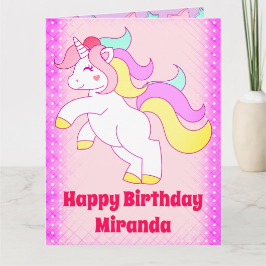 Unicorn Birthday Kaart (Voorkant)