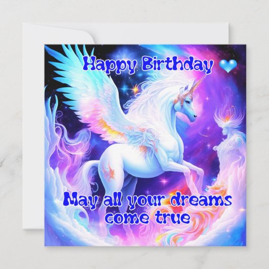 Unicorn Birthday Kaart (Voorkant)