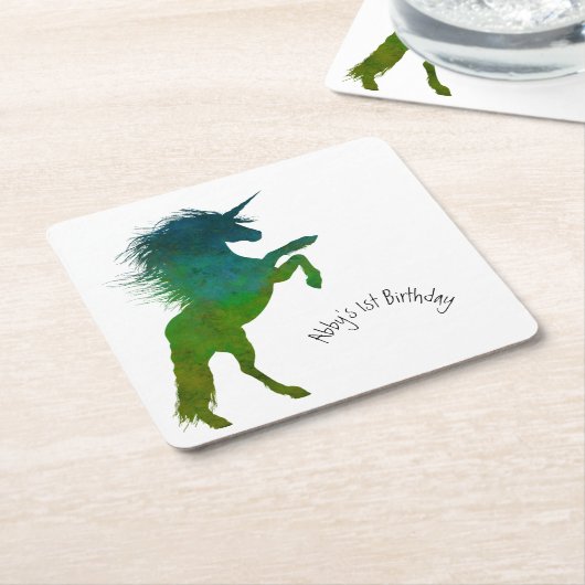 Unicorn, Birthday Kartonnen Onderzetters (Schuin)