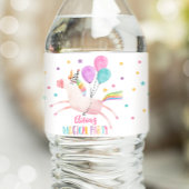 Unicorn Birthday Label Rainbow Magical Girl Pink Waterfles Etiket