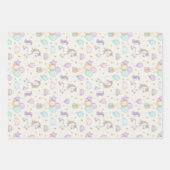 Unicorn Birthday Magic – Pastel Balloons & Cakes  Inpakpapier Vel (Voorkant)