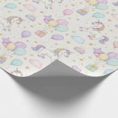 Unicorn Birthday Magic – Pastel Fantasy Celebratio Cadeaupapier (Hoek)