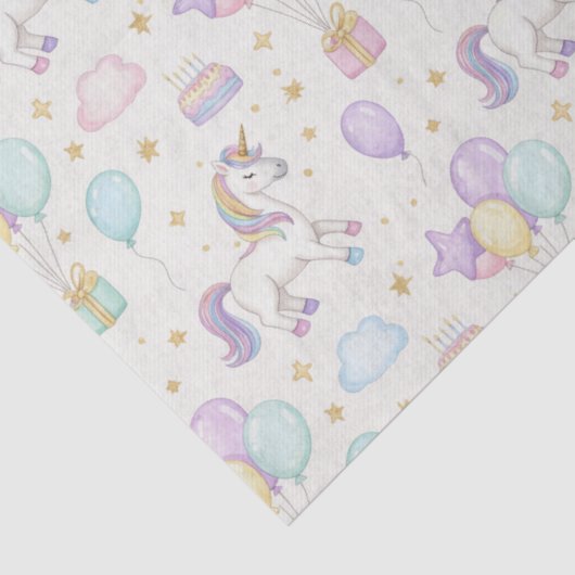 Unicorn Birthday Magic – Pastel Fantasy Celebratio Tissuepapier (Detail)