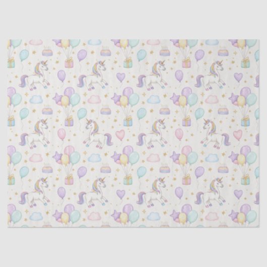 Unicorn Birthday Magic – Pastel Fantasy Celebratio Tissuepapier (Voorkant)