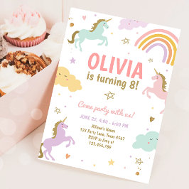 Unicorn Birthday Magical Rainbow Unicorn Party Kaart