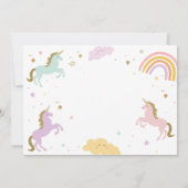 Unicorn Birthday Magical Rainbow Unicorn Party Kaart (Achterkant)