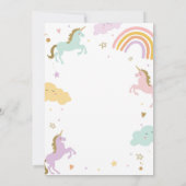 Unicorn Birthday Magical Rainbow Unicorn Party Kaart (Achterkant)
