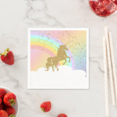 Unicorn Birthday Napkin - Gold Unicorn Servet (Insitu)