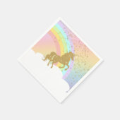 Unicorn Birthday Napkin - Gold Unicorn Servet (Hoek)