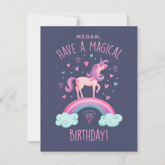 Unicorn Birthday Notitiekaartje (Voorkant)