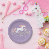 Unicorn Birthday Papieren Bordje (Feest)