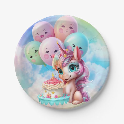 Unicorn Birthday Papieren Bordje (Voorkant)