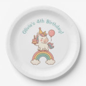 Unicorn Birthday Papieren Bordje (Voorkant)