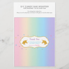 Unicorn Birthday Party 1,55 oz Snoep Bar Wrapper