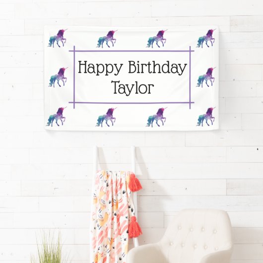 Unicorn Birthday Party Banner (Insitu)