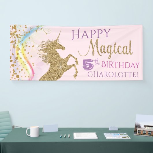 Unicorn Birthday Party Banner (Beurs)