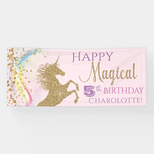 Unicorn Birthday Party Banner (Horizontaal)