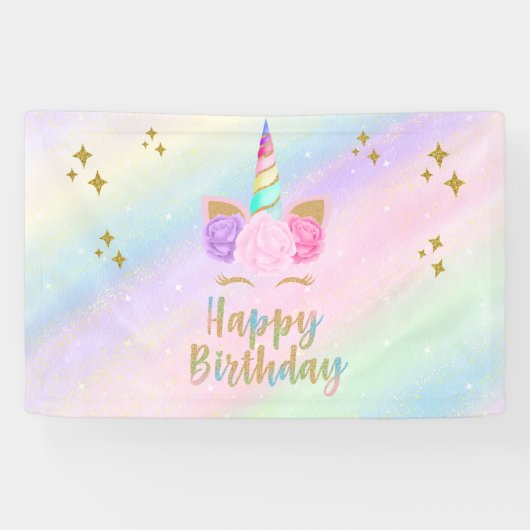 Unicorn Birthday Party Banner (Horizontaal)