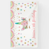 Unicorn Birthday party Banner Personalized name (Verticaal)