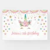 Unicorn Birthday party Banner Personalized name (Horizontaal)