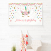 Unicorn Birthday party Banner Personalized name (Insitu)