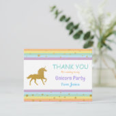 Unicorn Birthday Party Bedankt dat je creditcards  (Staand voorkant)