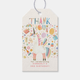 Unicorn Birthday Party Dank je Cadeaulabel
