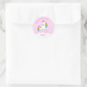 Unicorn Birthday Party Dank je Ronde Sticker (Tas)