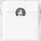 Unicorn Birthday Party Dank je Ronde Sticker (Tas)