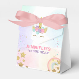 Unicorn Birthday Party Favor Box Magical Pink Gold Bedankdoosjes
