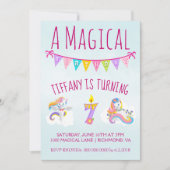 Unicorn Birthday Party for 7 year old Kaart (Voorkant)