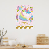 Unicorn Birthday Party Game | Pin the Tail Game Poster (Keuken)