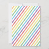 Unicorn Birthday Party Gold Glitter Rainbow Invite Kaart (Achterkant)