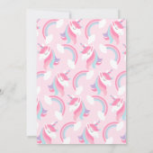Unicorn Birthday Party Invitation Invite Kaart (Achterkant)
