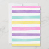 Unicorn Birthday Party Invitation Kaart (Achterkant)