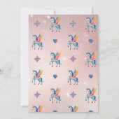 Unicorn Birthday Party Invitation Kaart (Achterkant)