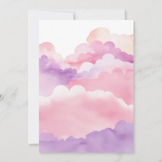 Unicorn Birthday Party Invitation Kaart (Achterkant)