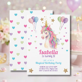 Unicorn Birthday Party Invitation Kaart