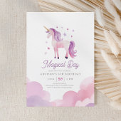 Unicorn Birthday Party Invitation Kaart