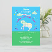 Unicorn Birthday Party Invitation Kaart (Staand voorkant)