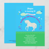 Unicorn Birthday Party Invitation Kaart (Voorkant / Achterkant)