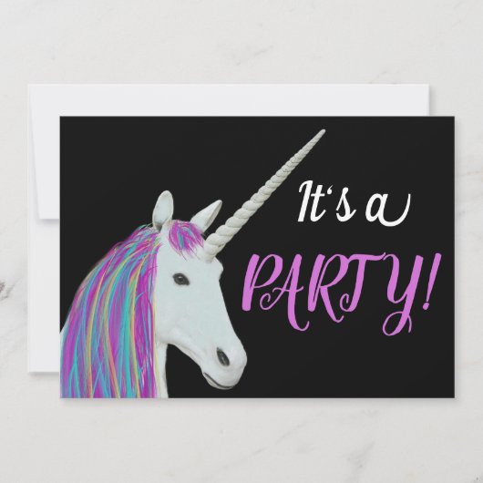 Unicorn Birthday Party Invitation Kaart (Voorkant)