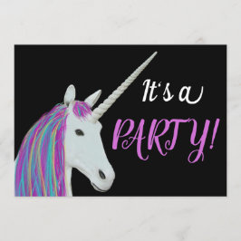 Unicorn Birthday Party Invitation Kaart