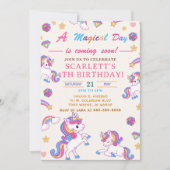 Unicorn Birthday Party Invitation, Unicorn Party Kaart (Voorkant)