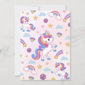 Unicorn Birthday Party Invitation, Unicorn Party Kaart (Achterkant)