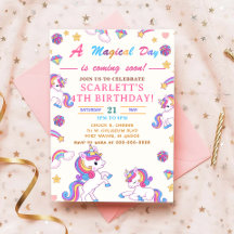 Unicorn Birthday Party Invitation, Unicorn Party