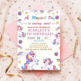 Unicorn Birthday Party Invitation, Unicorn Party Kaart