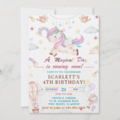 Unicorn Birthday Party Invitation, Unicorn Party Kaart (Voorkant)