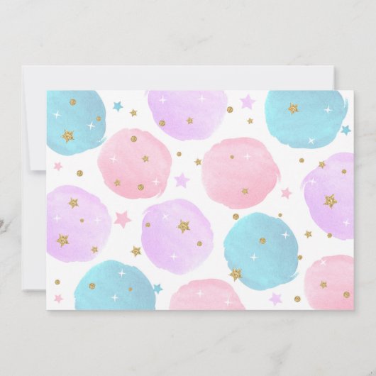 Unicorn Birthday Party Invitations with Photo Kaart (Achterkant)